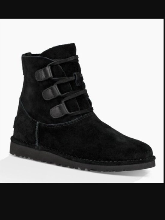 UGG Shoes - UGG Elvi Brown Suede Lace-up Ankle Boots Size 8
